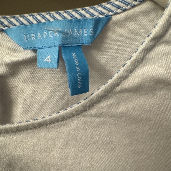 Draper James White Denim Puff Sleeve Shift Dress - Picture 5 of 6